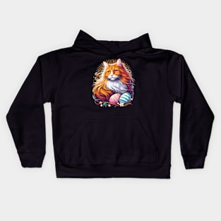 Magnificent Ginger Easter Vintage Retro Anime Cat Kids Hoodie